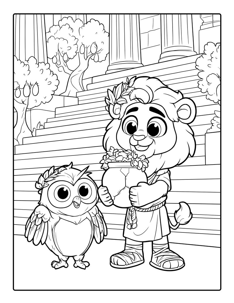 A full-page coloring poster