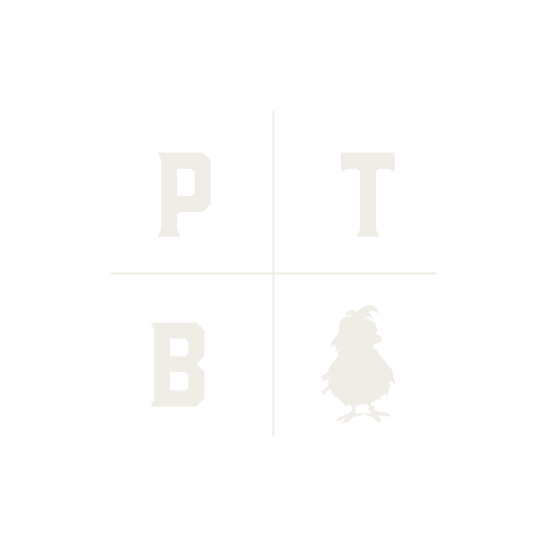 Project True Brew quartered badge mark, PTB lockup