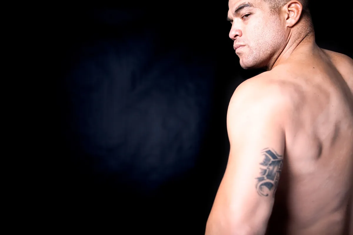 Tito Ortiz, profile with smoke