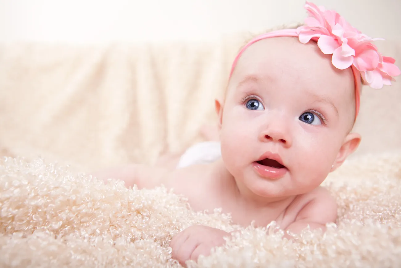 Baby in a flower headband